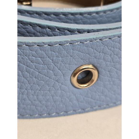 Burberry EUC leather belt size 105 / 42 Periwinkle blue silver adjustable0 main image 12